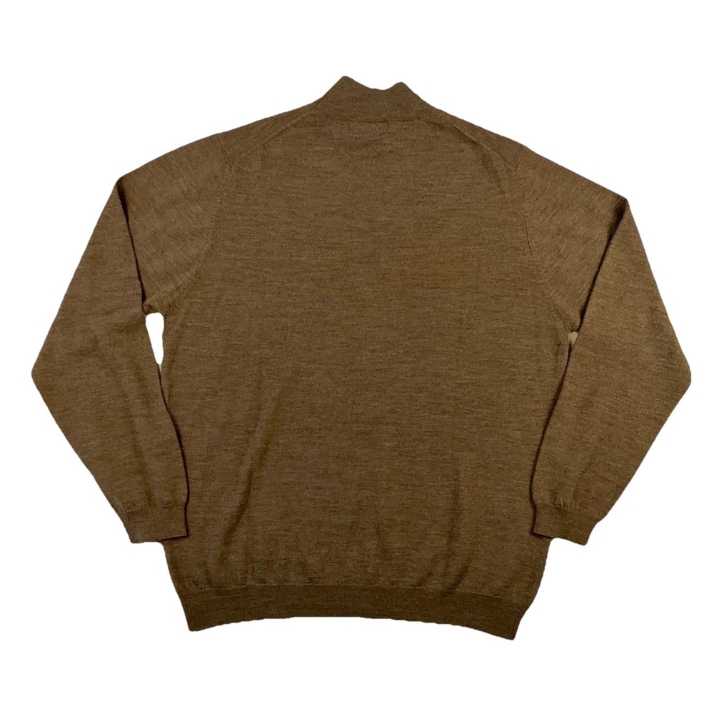 Brooks Brothers 346 Merino Wool Sweater Mens XL Brown Mock Neck Pullover - Picture 2 of 6